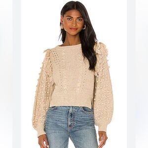 Cleobella Loma Fringe Knit Pom Pom Sweater